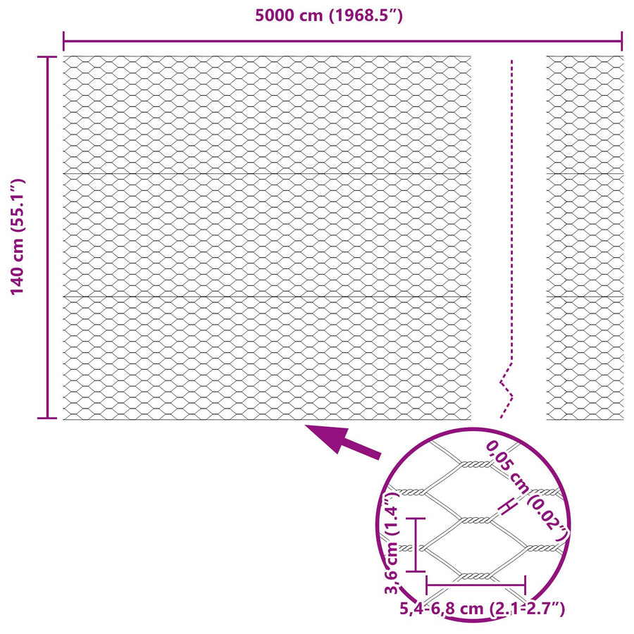 Schuttingpalen 22 St U-Channel 140 Cm Gegalvaniseerd Staal,  Hexagon Schutting 1,4X50 M Gegalvaniseerd Staal