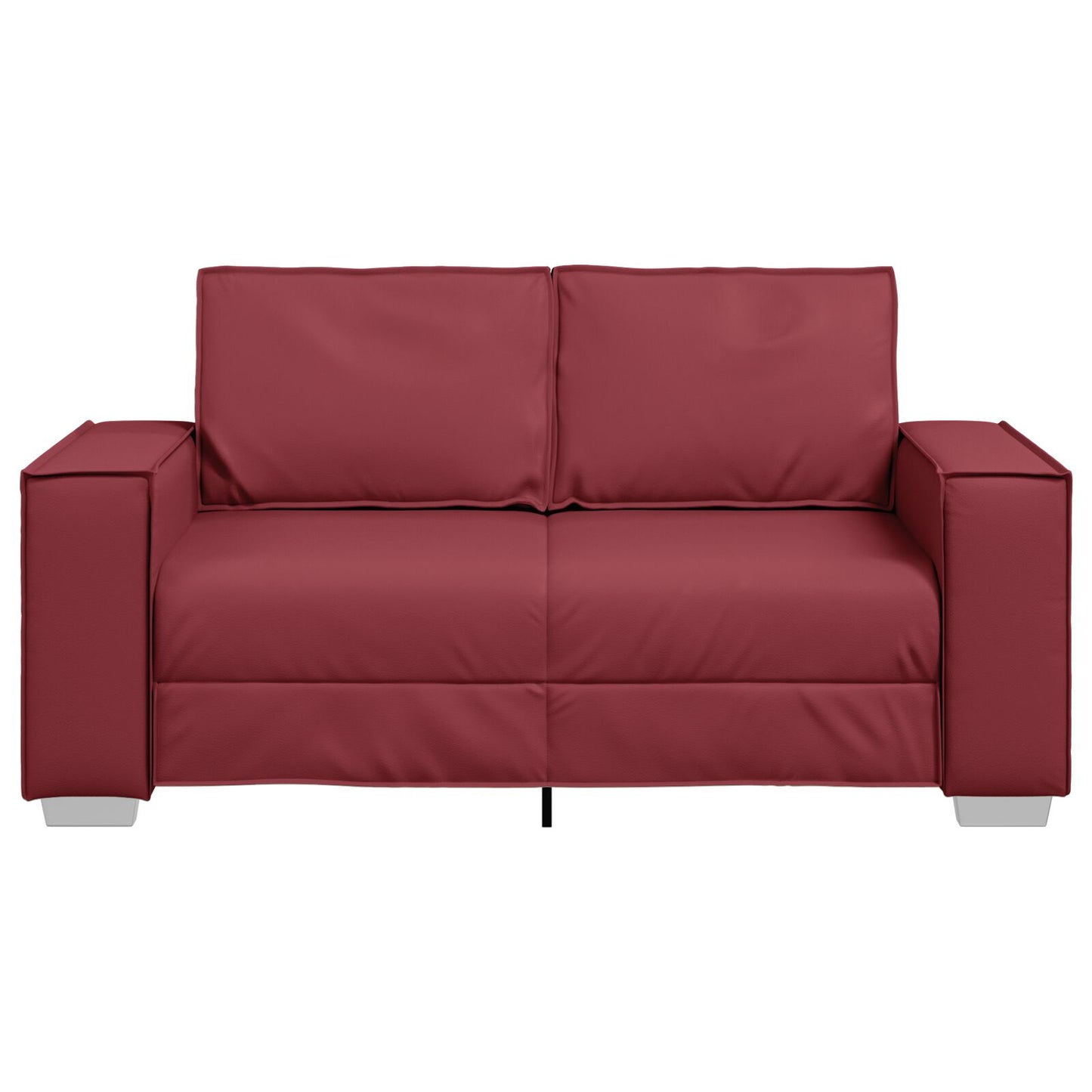 Loveseat Bank Faux Leer Wijnrood 120 cm