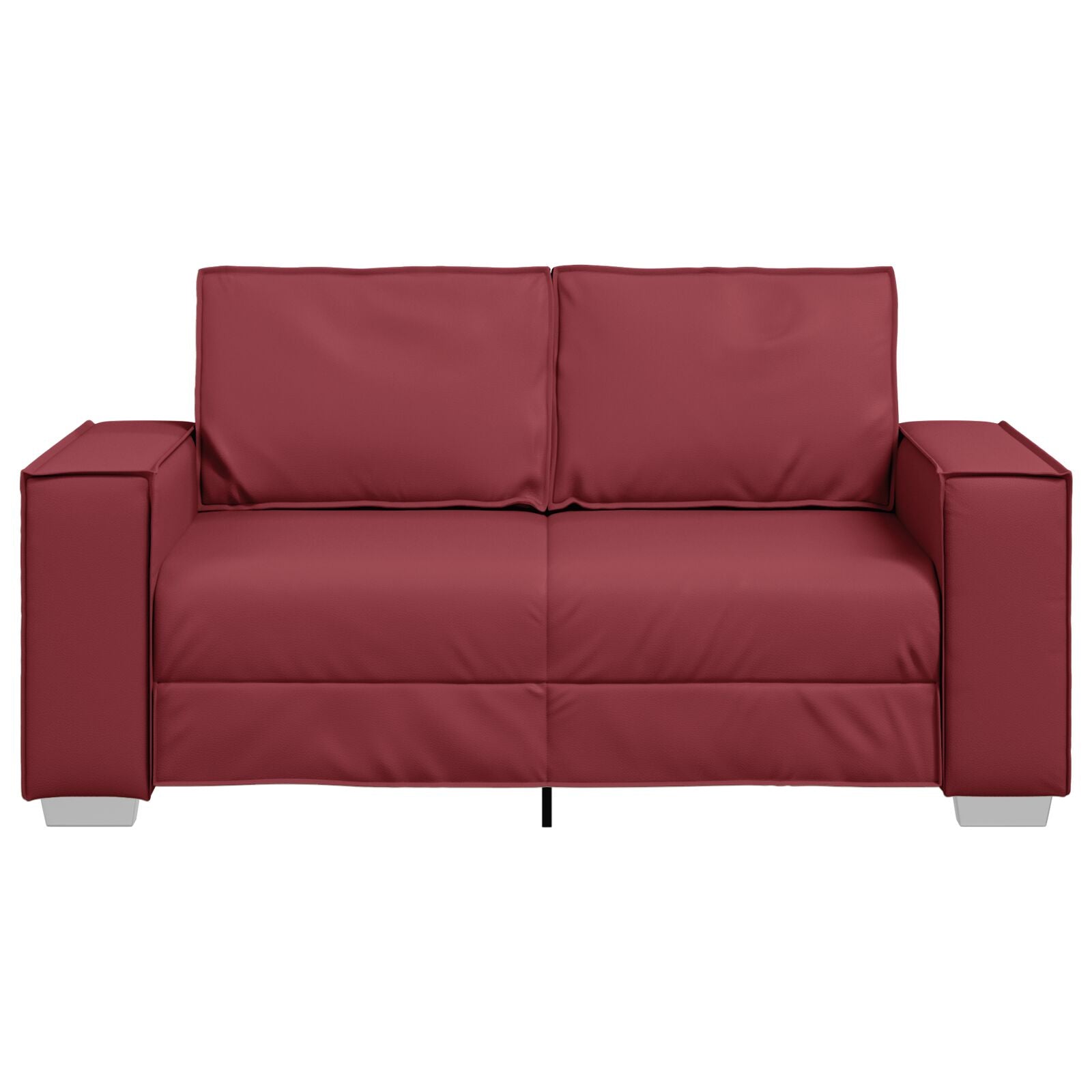 Loveseat Bank Faux Leer Wijnrood 120 cm