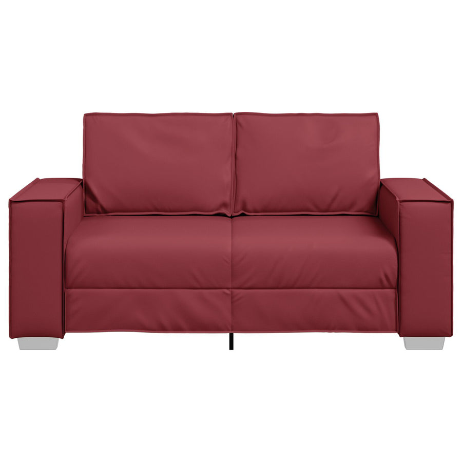 Loveseat Bank Faux Leer Wijnrood 120 cm