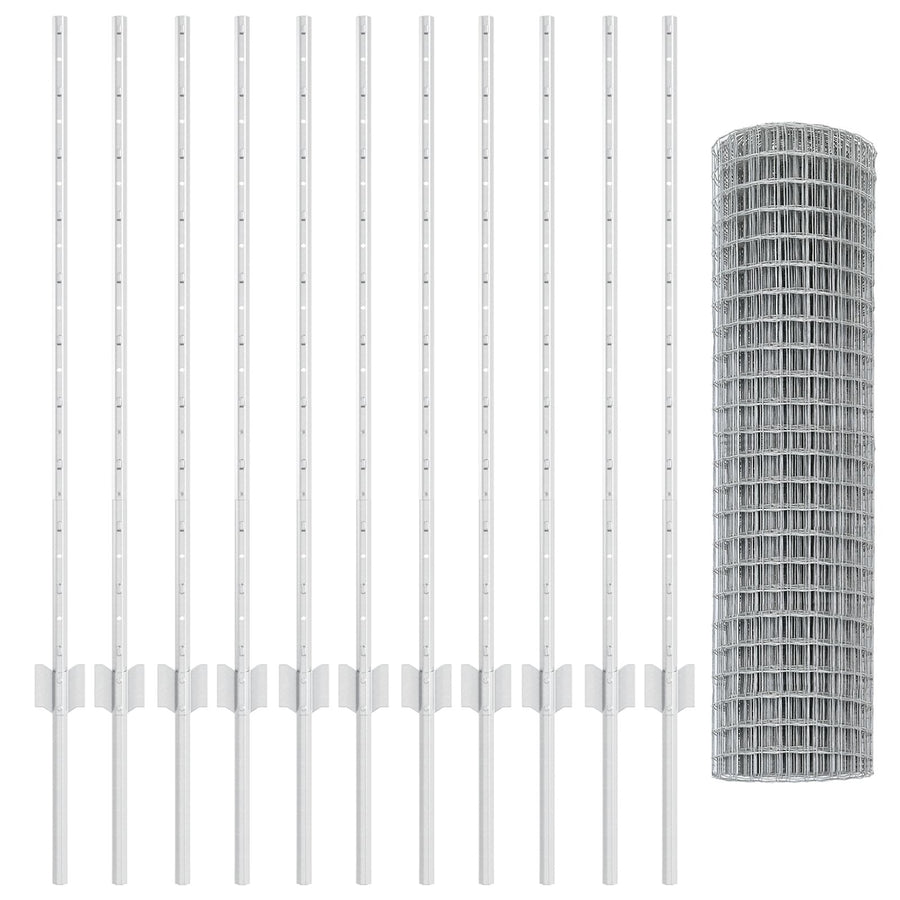 Euro Fence met 22 U Posts Zilver 1x25 m Staal