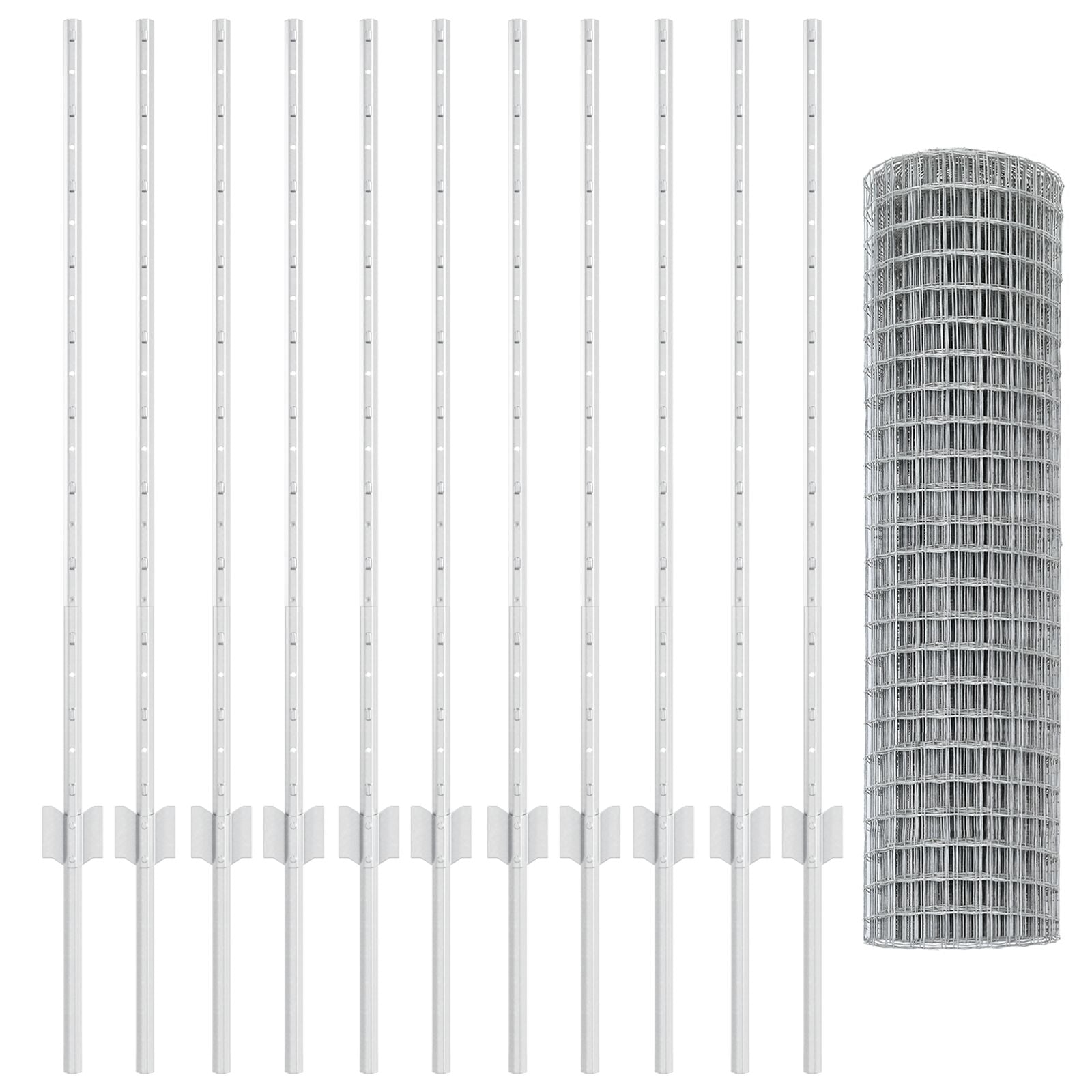 Euro Fence met 22 U Posts Zilver 1x25 m Staal