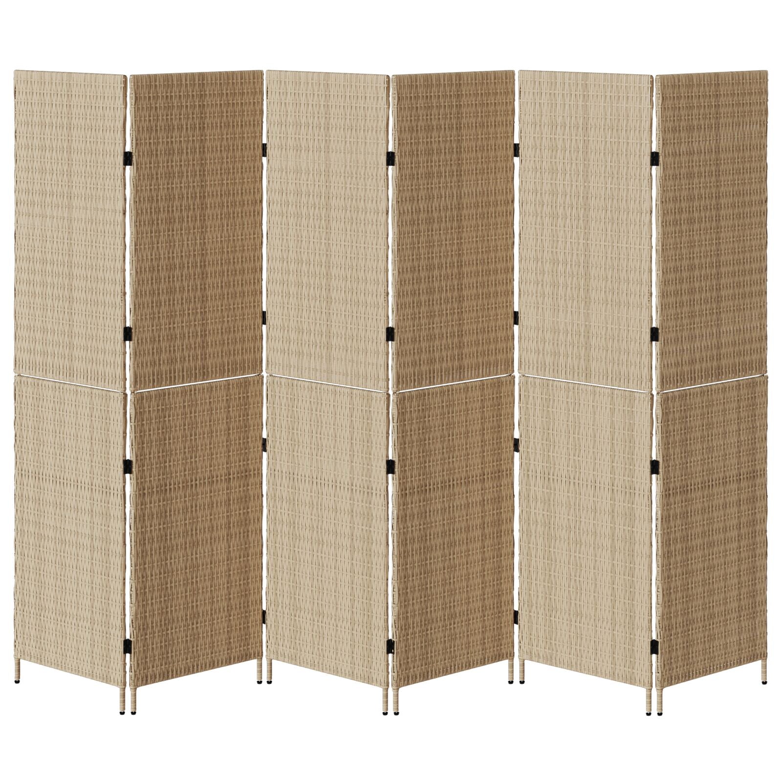 Scheidingswanden Hout Groot Opvouwbaar Kamer Scheiding 180 cm Beige 6 panelen