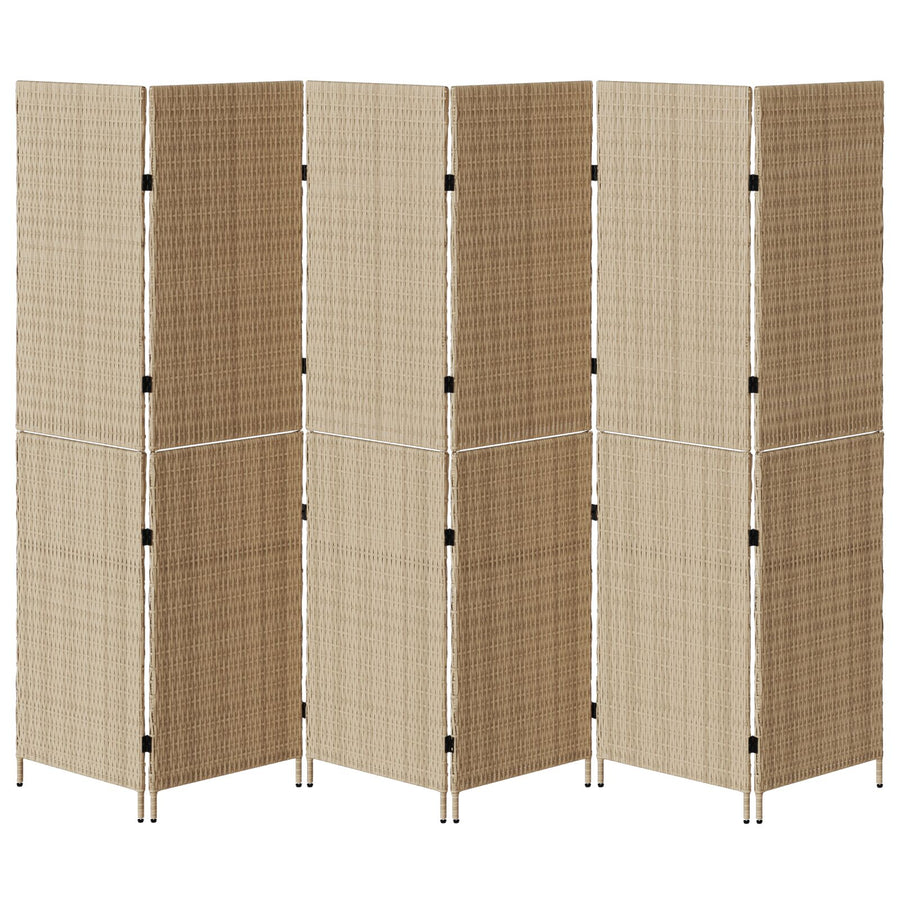 Scheidingswanden Hout Groot Opvouwbaar Kamer Scheiding 180 cm Beige 6 panelen