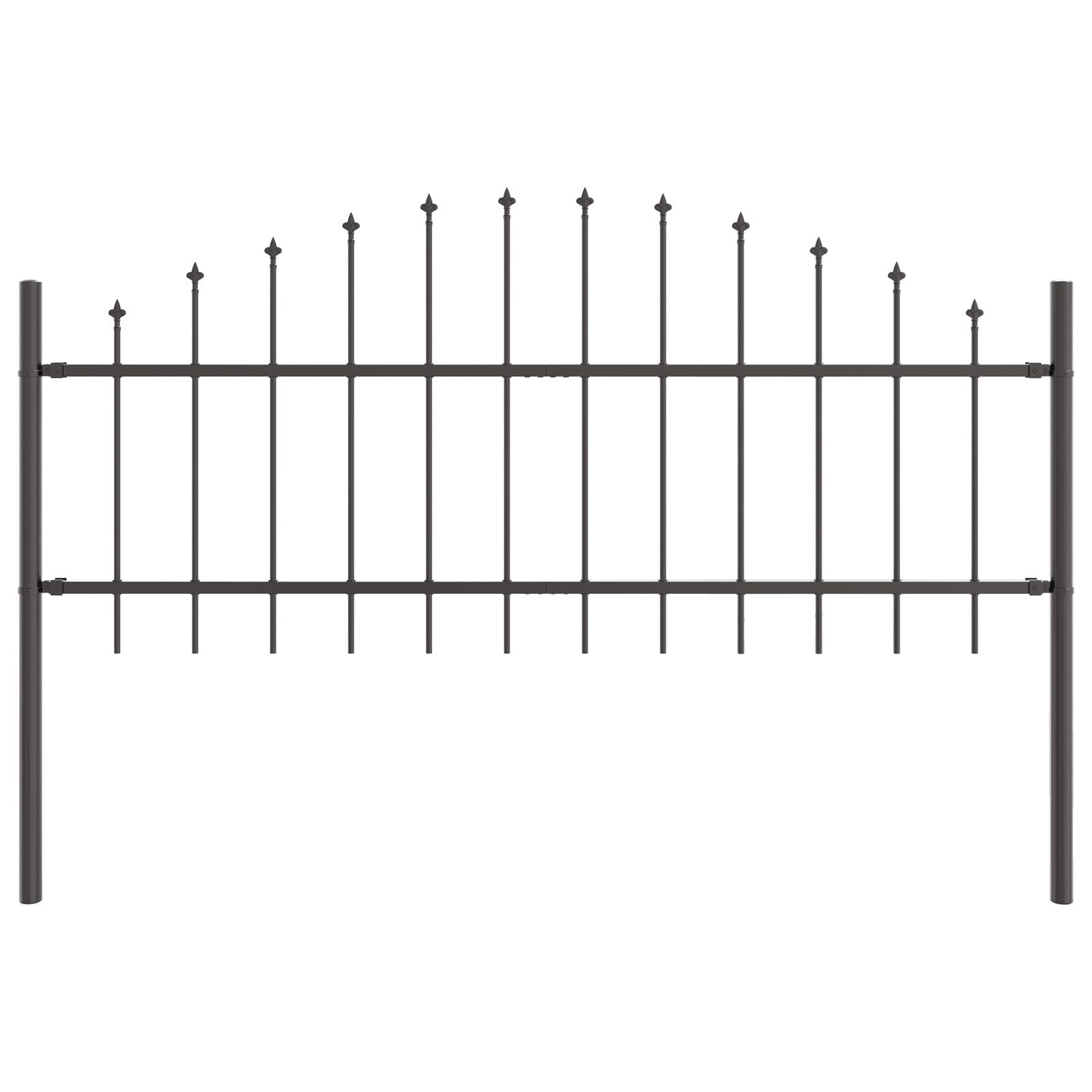 Tuinhek Met Hoektop 13,6X0,75 M Staal Grijs 13.6 m 50-75 cm