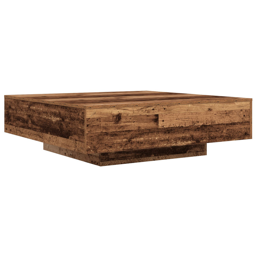 Salontafel Met Led-Verlichting Oud Hout 100X100X31 Cm