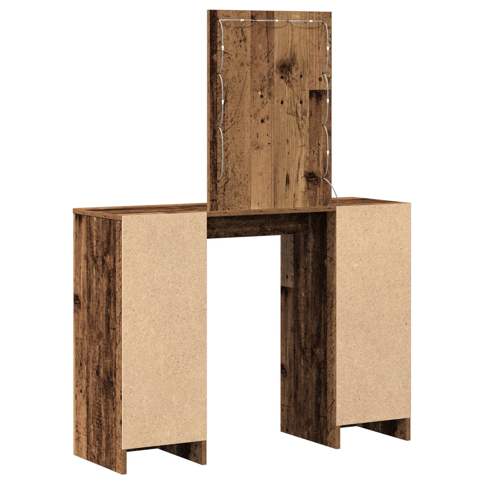 Kaptafel Met Led-Verlichting 102X33X135 Cm Oud hout