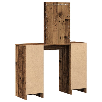 Kaptafel Met Led-Verlichting 102X33X135 Cm Oud hout