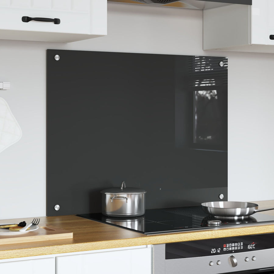 Keuken Achterwand In - 80X60X0.6 Cm Gehard Glas Donkergrijs 80 x 60 cm