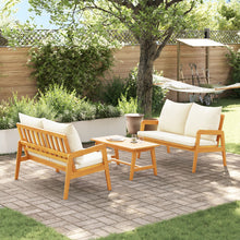 3-Delige Bistro Set Met Kussens Van Massief Acaciahout