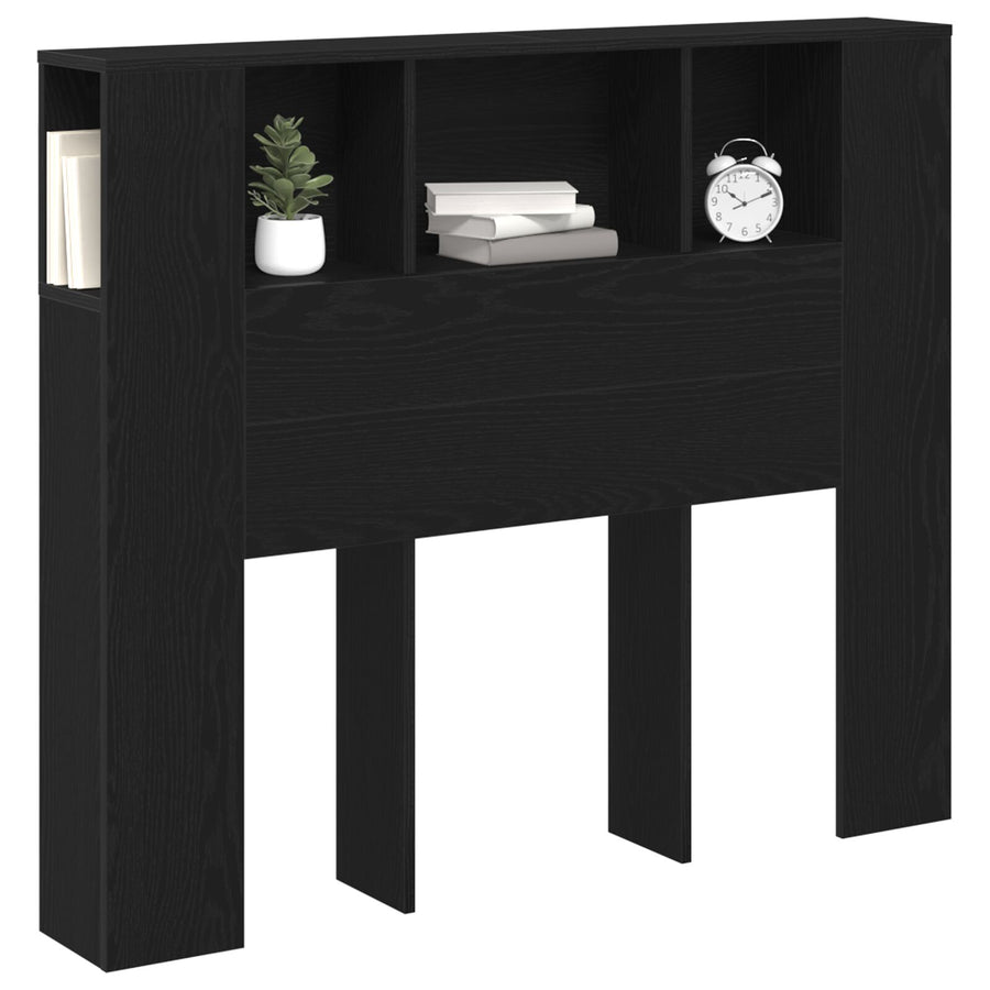 Hoofdbord Kasten Zwart Eiken 120X19X104,5 Cm Bewerkt Hout