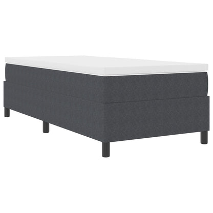Boxspring Bed Met Matras Donkergrijs 80X200 Cm Corduroy Stof