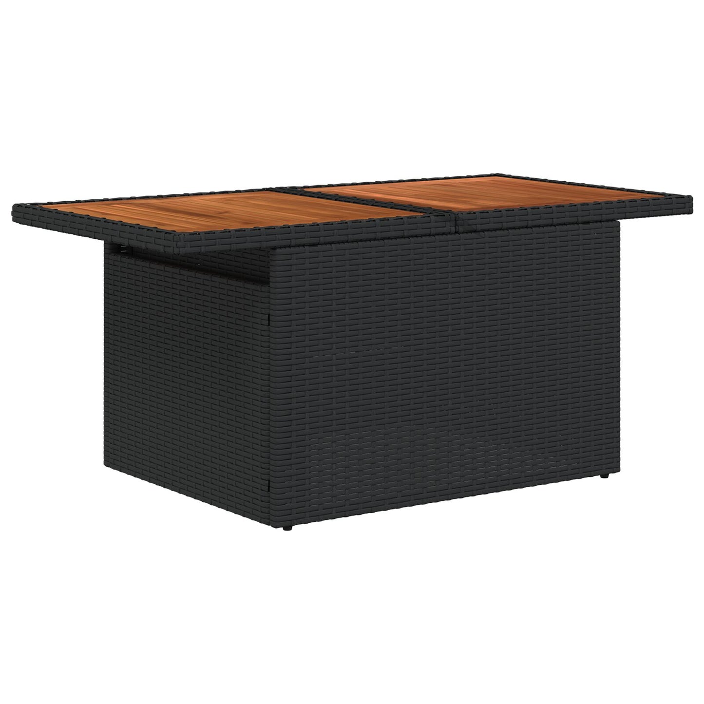 9-Delige Tuin Eetset Met Kussens Zwart Poly Rattan Acacia
