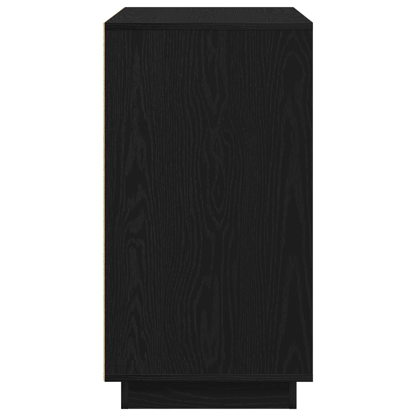 Sideboard Zwart Eiken 80X34X75 Cm Gelaagd Hout