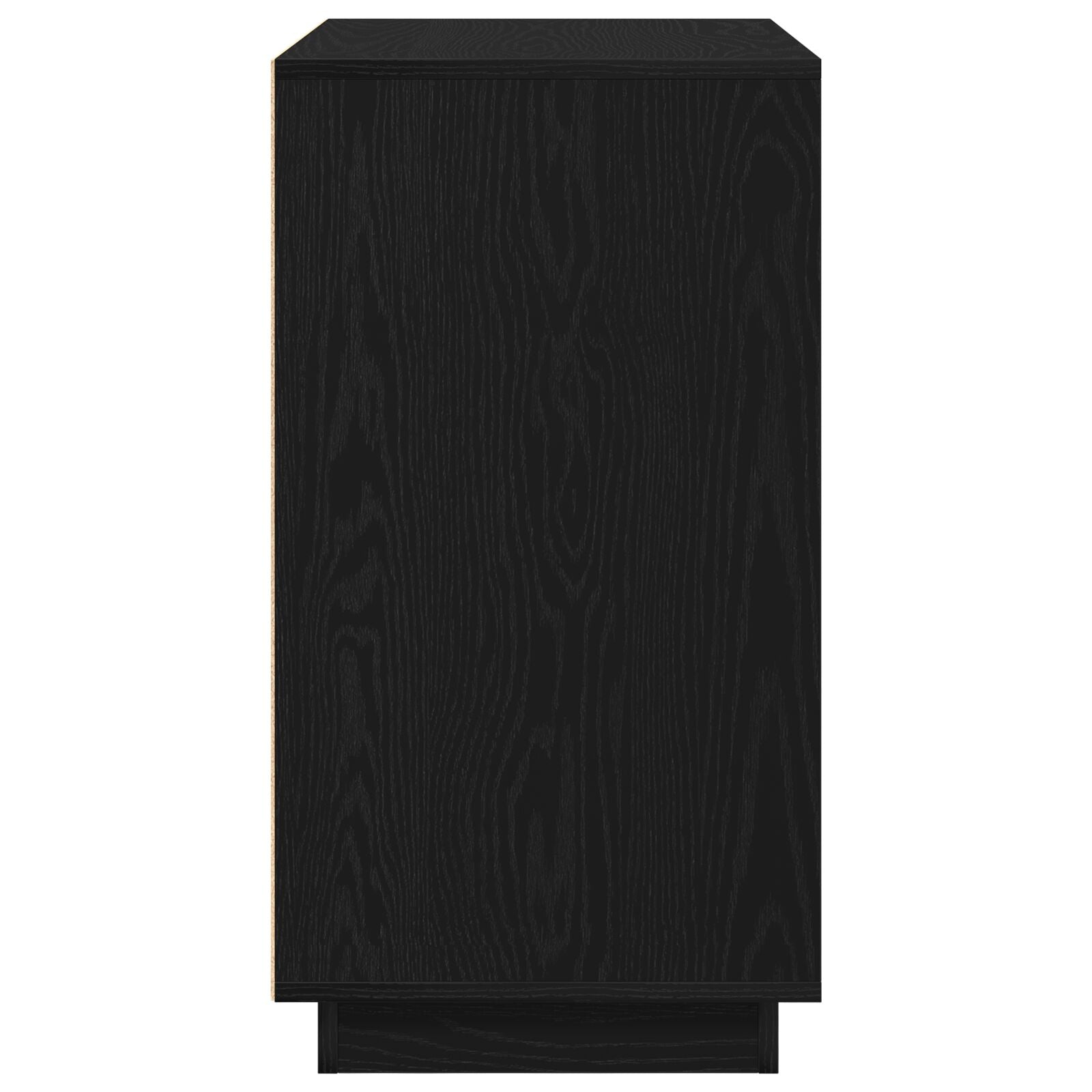 Sideboard Zwart Eiken 80X34X75 Cm Gelaagd Hout
