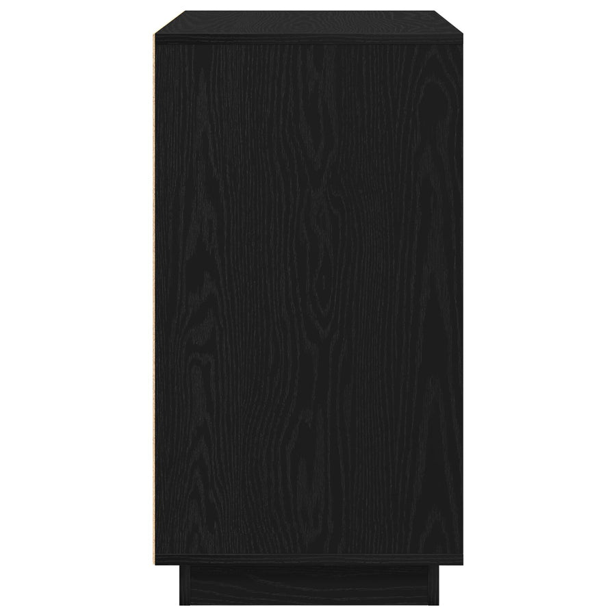 Sideboard Zwart Eiken 80X34X75 Cm Gelaagd Hout