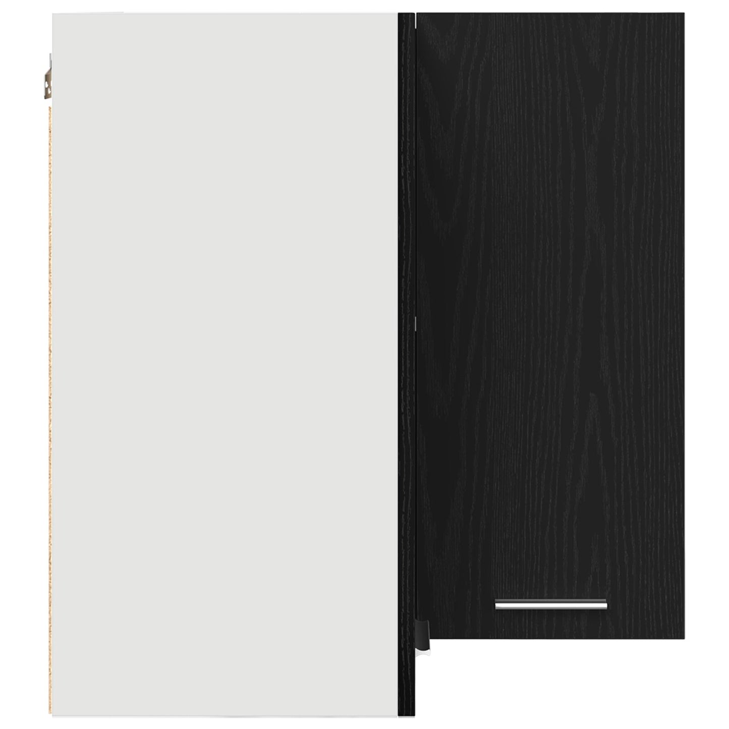 Hangende Hoekkast - Zwart Eiken - 57X57X60 Cm - Gemaakt Van Bewerkt Hout