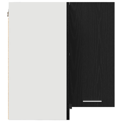 Hangende Hoekkast - Zwart Eiken - 57X57X60 Cm - Gemaakt Van Bewerkt Hout
