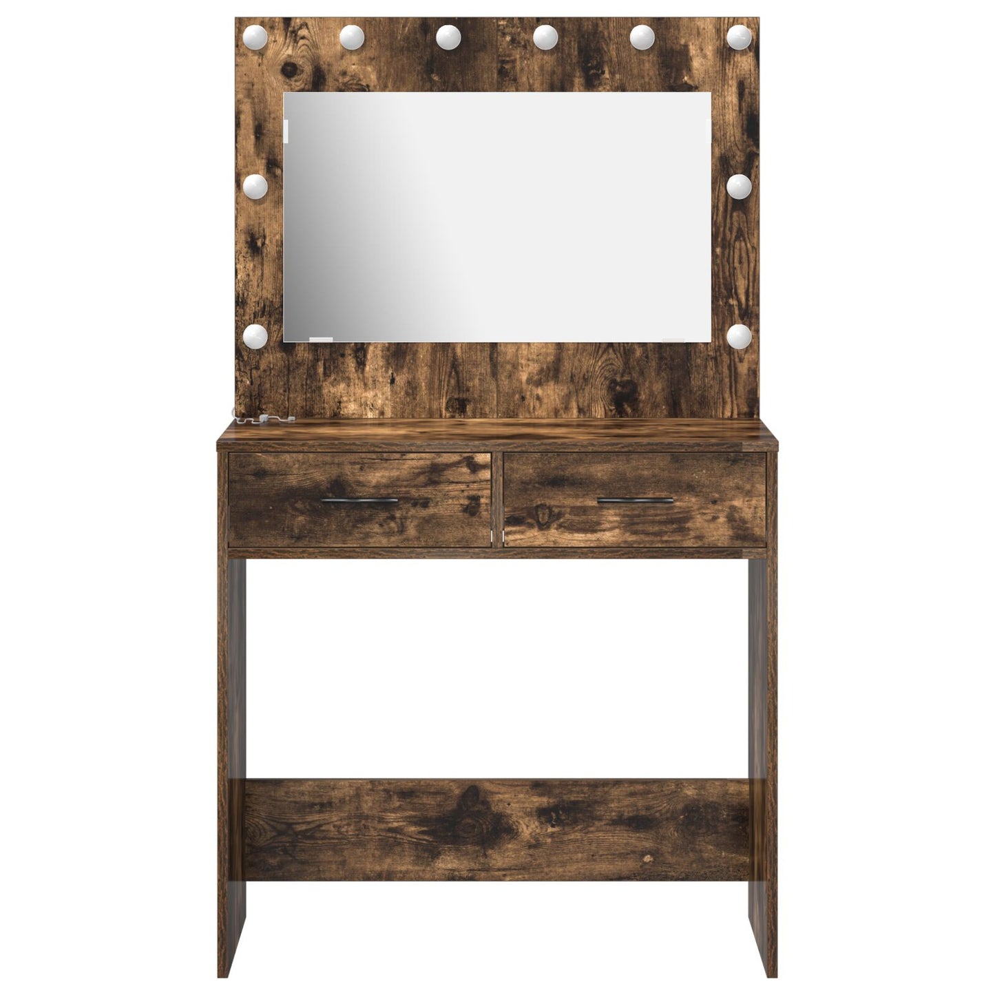 Dressing Table Met Led Lichten Gerookt Eiken 78.5 x 41 x 135 cm