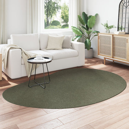 Vloerkleden Wol Decoratieve Stukken Bosgroen 160 x 230 cm Ovaal-Druppel