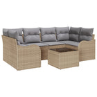 Garden Sofa Set Beige 55 x 55 x 37 cm poly rattan