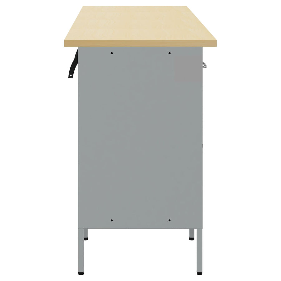 4-Delige Werkkast Set En Grijs Gelaagd Hout En Staal 4x (2x84/2x85 cm) Zwart 4x kast