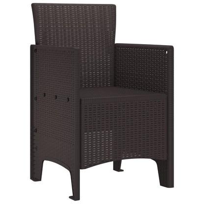 Tuinstoelen 4 Stuks Poly Rattan zonder kussen Bruin