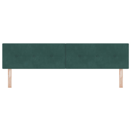 Hoofdbord Met Knopen Tufted Fluweel Donkergroen 200 cm Laag hoofdbord