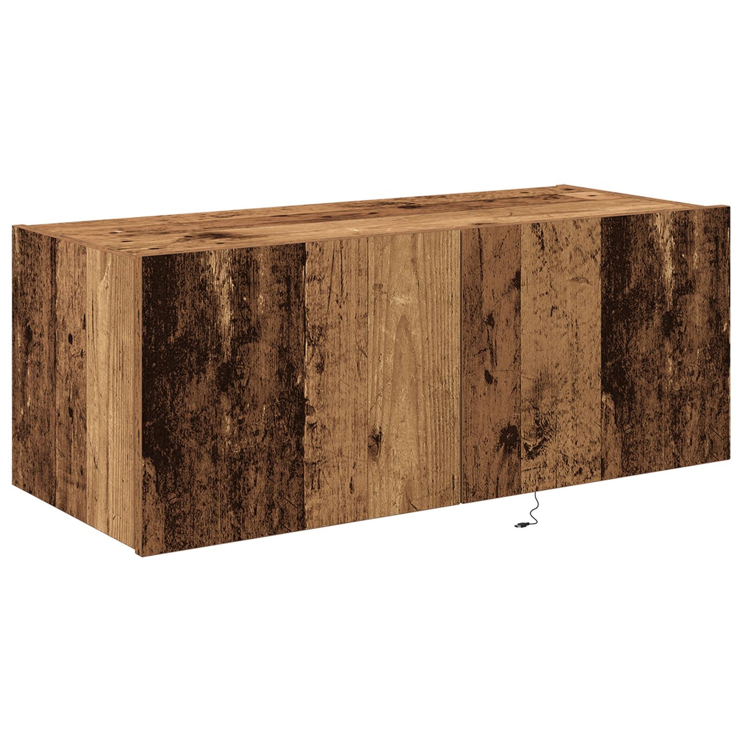 Tv Wandkast Met Led Verlichting Oud Hout 80X35X31 Cm