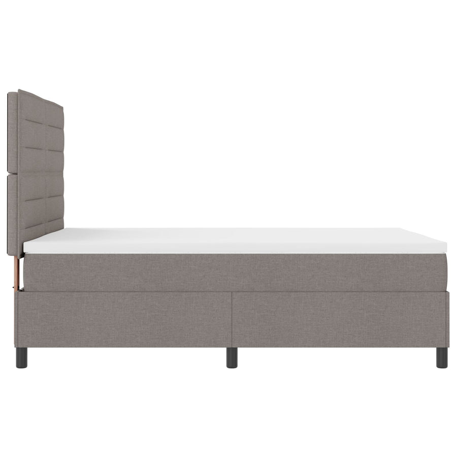 Boxspring Bed Met Matras Stof Taupe 140 x 190 cm Lijnen ontwerp