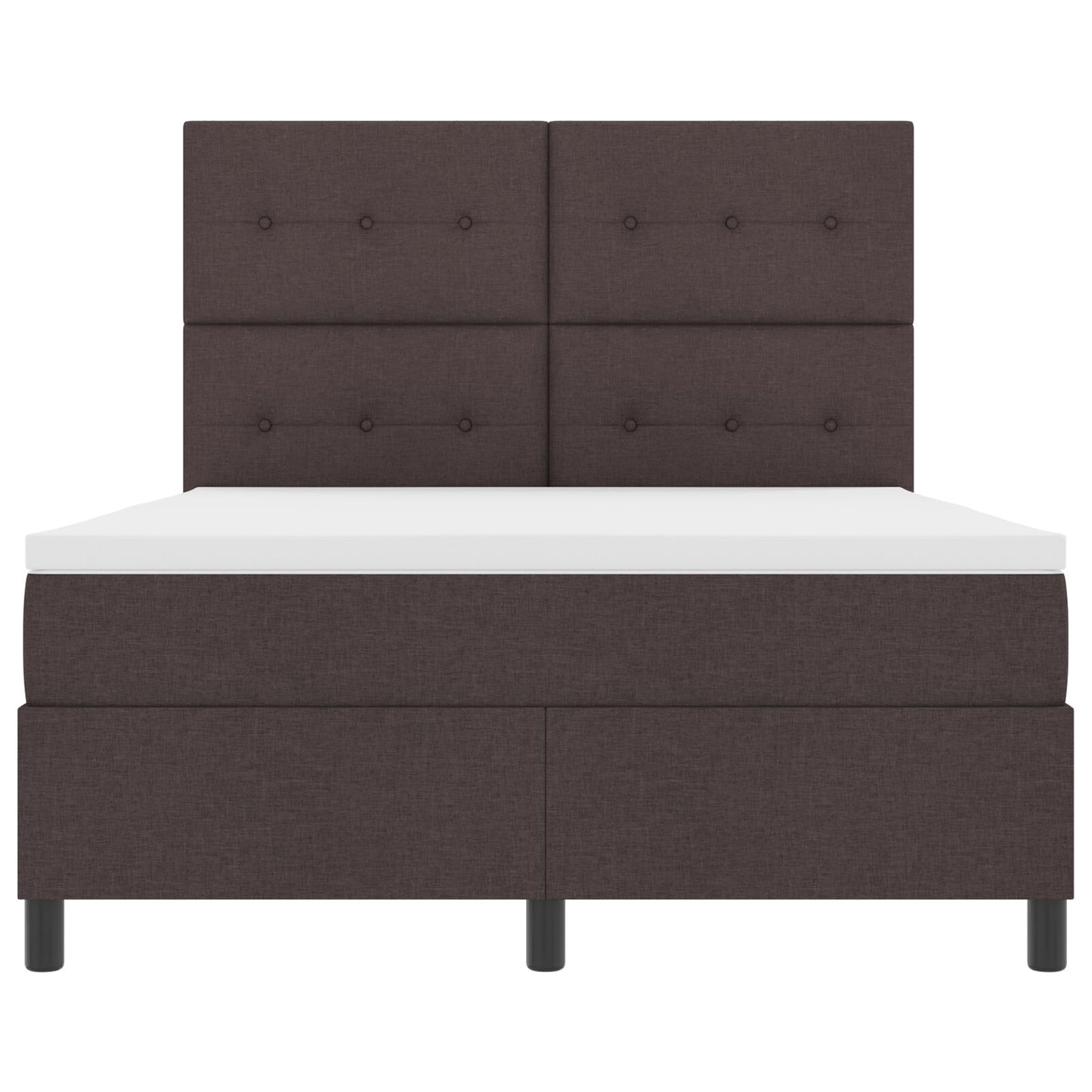 Boxspringbed Met Matras Stof Donkerbruin 140 x 200 cm Knopgeplooid