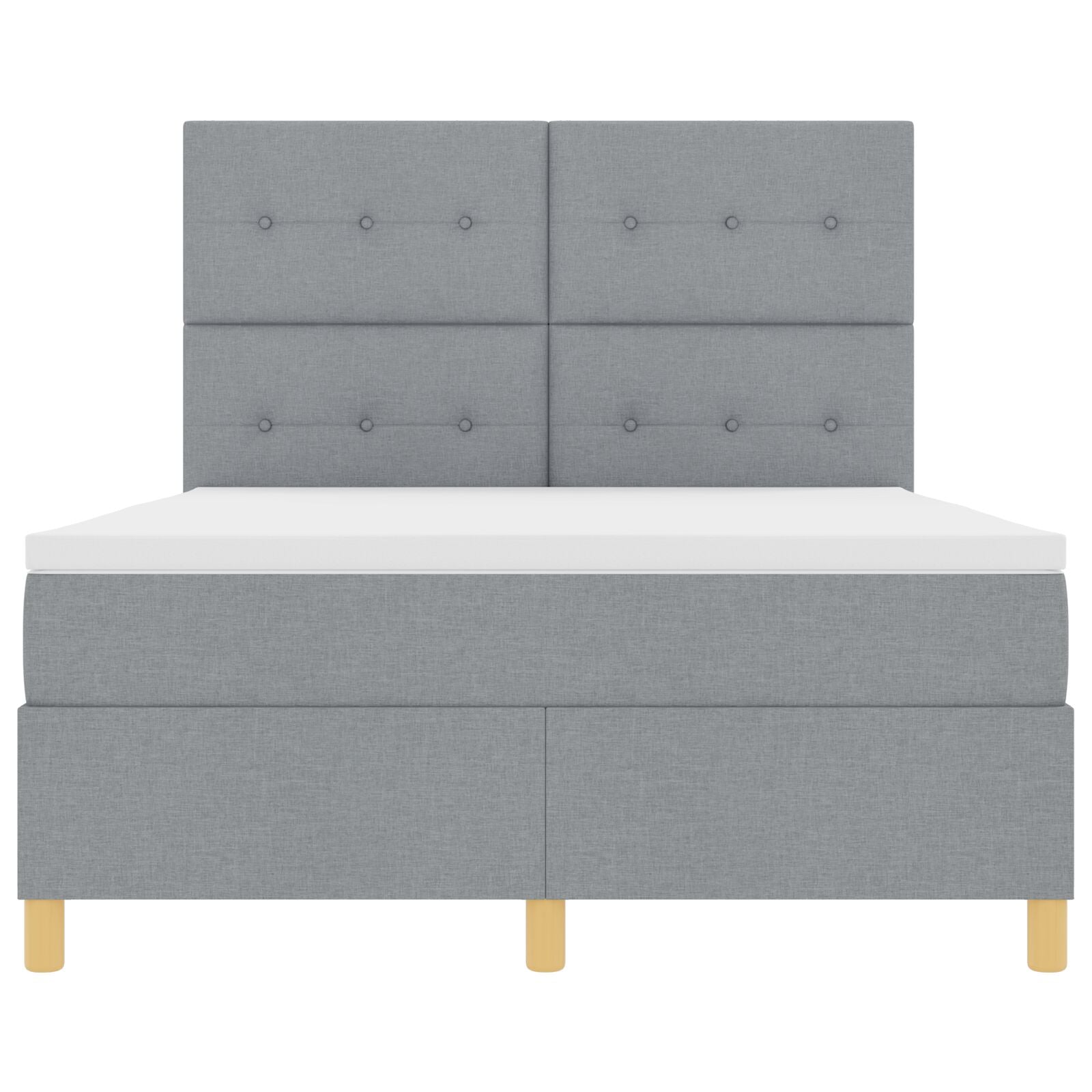 Boxspring Bed Met Matras Lichtgrijs 140X200 Cm Stof Blauw