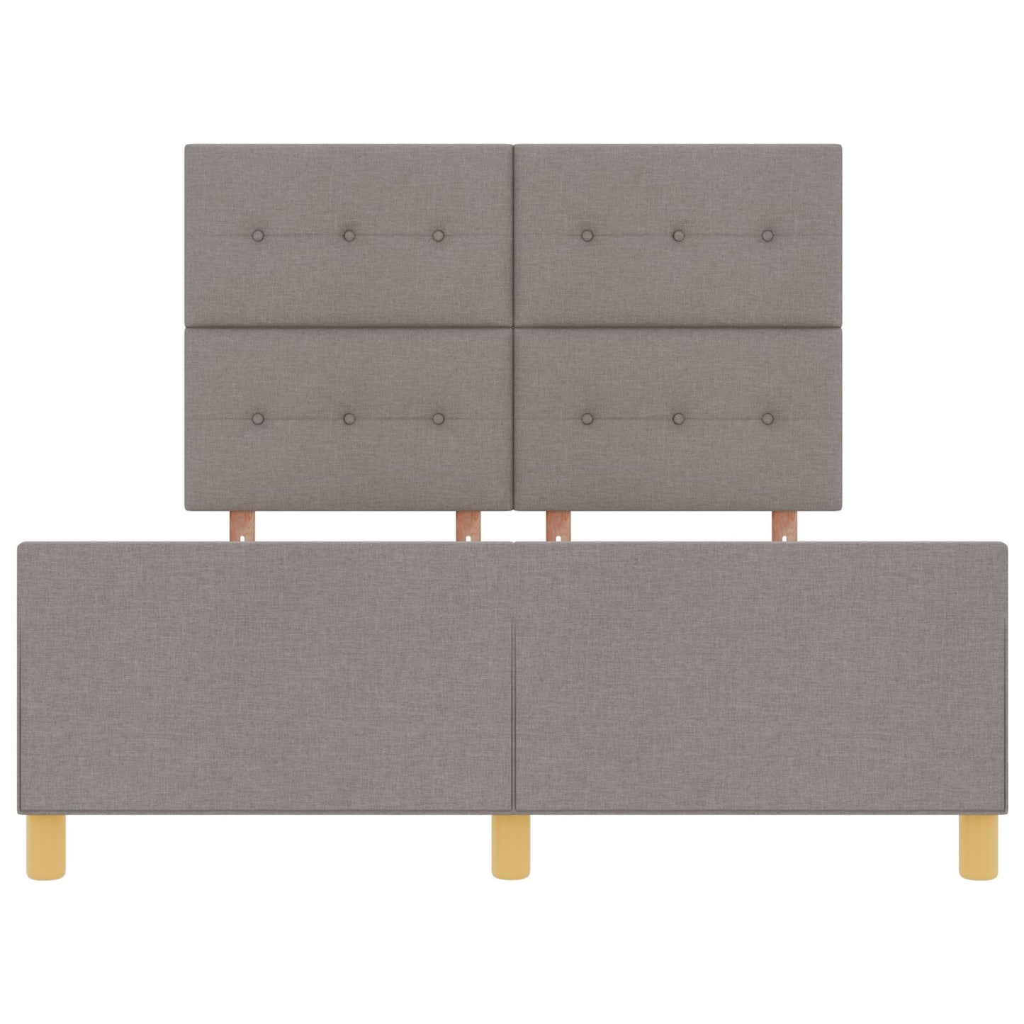 Bedframe Taupe 140X190 Cm Stof Crème