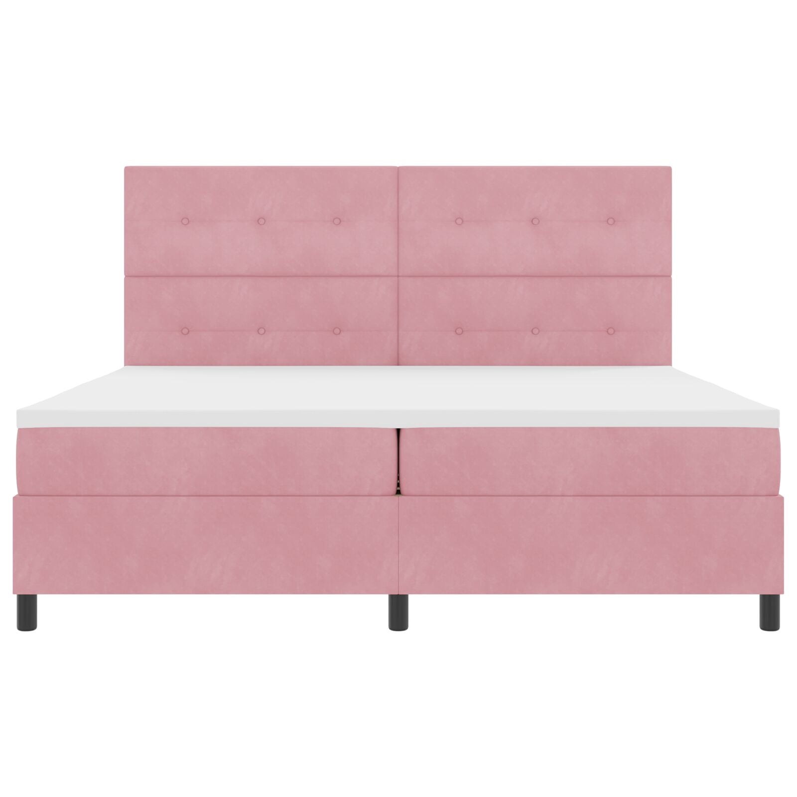 Boxspring Bed Met Matras Roze 200X200 Cm Fluweel Blauw