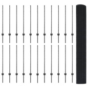Draadhek met palen 1x50 m grijs staal PVC