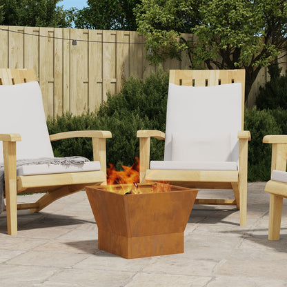 Vierkante Vuurkorf Verweerd Staal 40 x 40 x 30 cm Verweerd staal/Bruin