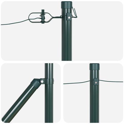 Hekpalen Met Spijker 52 Stuks Ø32 Mm Gegalvaniseerd Staal Groen 120 cm 52x spijkerpost