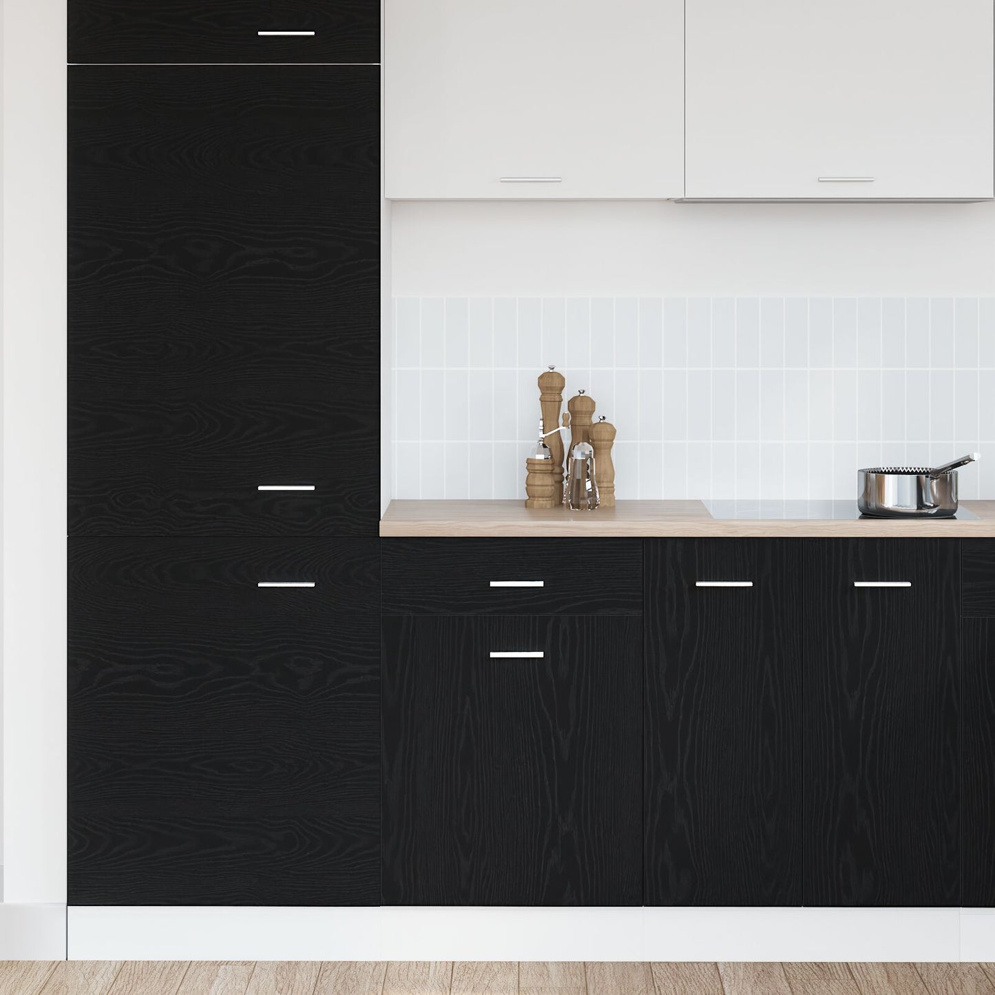 Zwarte Eiken Lade Kabinet - 50X46X81.5 Cm, Gemaakt Van Bewerkt Hout