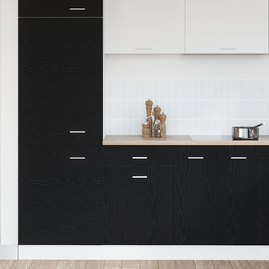 Zwarte Eiken Lade Kabinet - 50X46X81.5 Cm, Gemaakt Van Bewerkt Hout