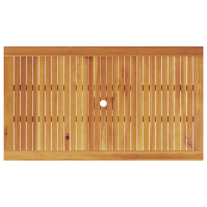 7-Delige Tuin Eetset Van Massief Acaciahout Tafellengte van 140 cm 6-zitter