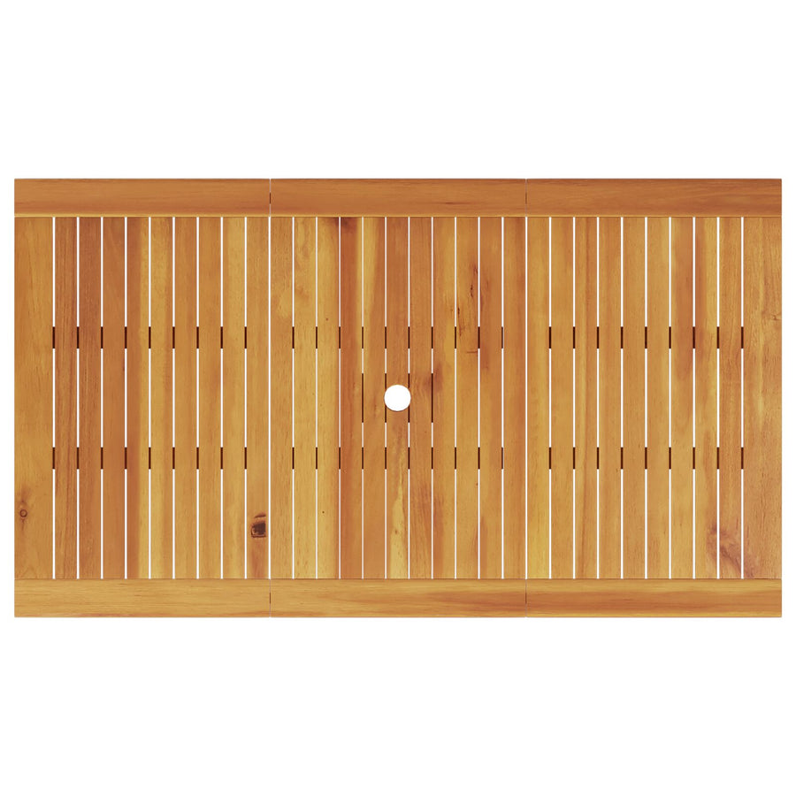 7-Delige Tuin Eetset Van Massief Acaciahout Tafellengte van 140 cm 6-zitter