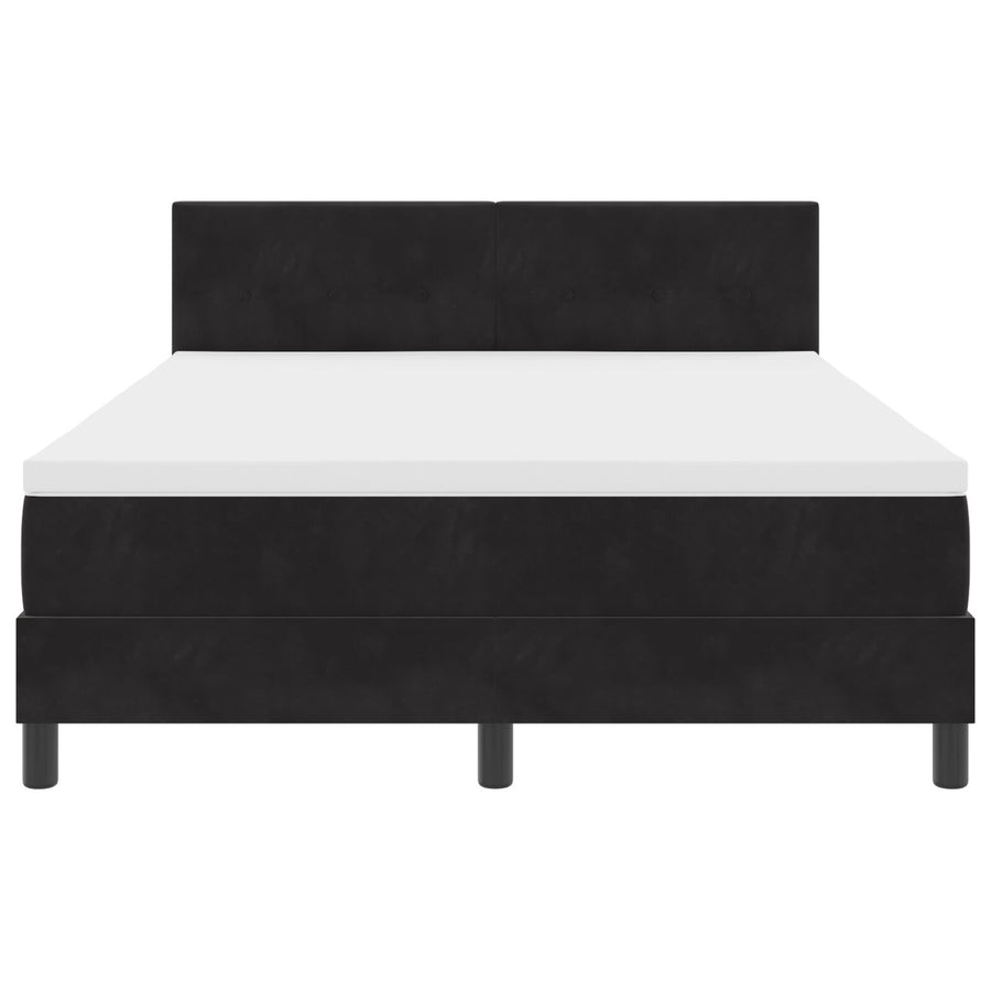 Boxspringbed Met Matras Zwart 160X200 Cm Fluweel Blauw