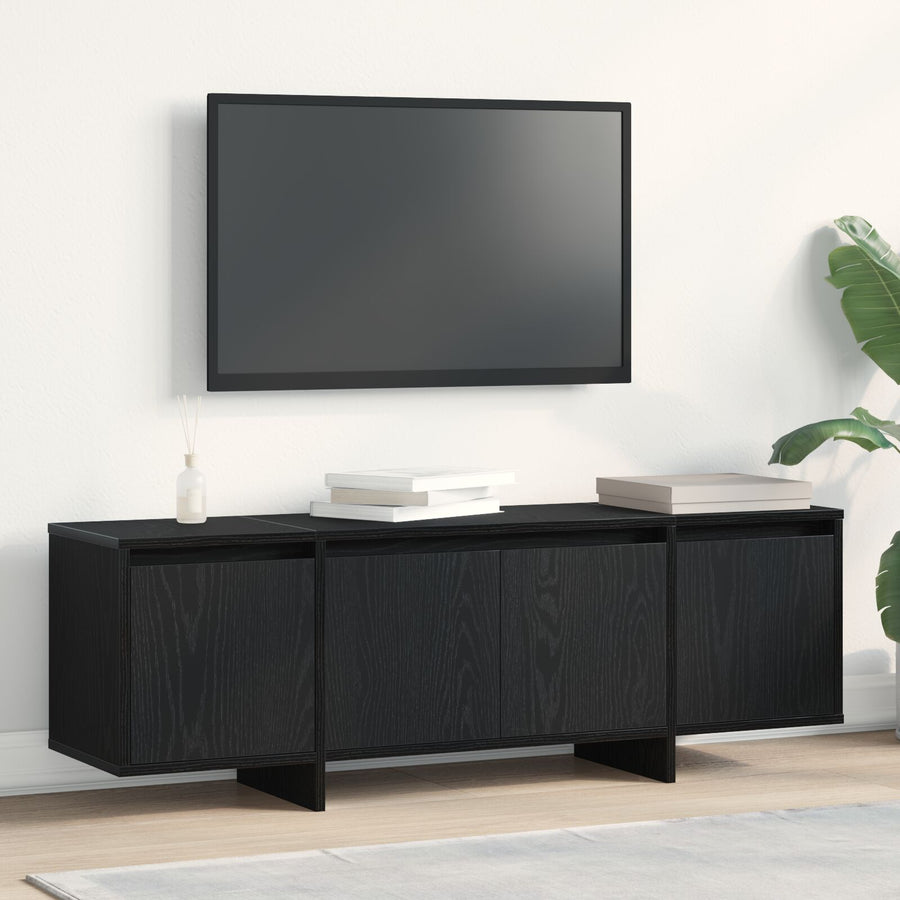 Tv Kast Zwart Eiken 120X30X40,5 Cm Gemaakt Van Hout