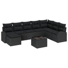 Tuinset poly rotan 9-delig zwart