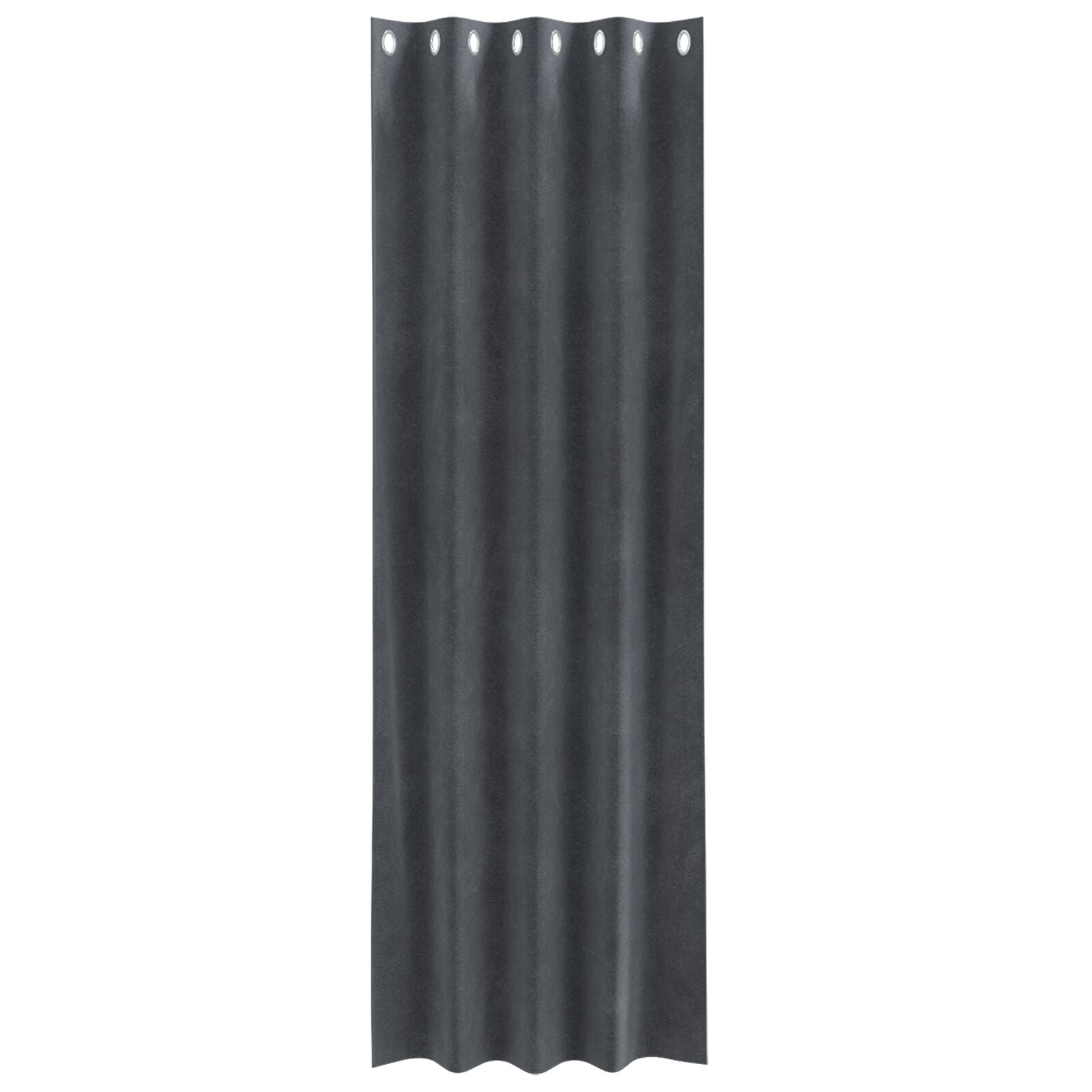 Zwarte Gordijnen 2 Stuks Velvet Lichtgrijs 140 x 225 cm met oogjes