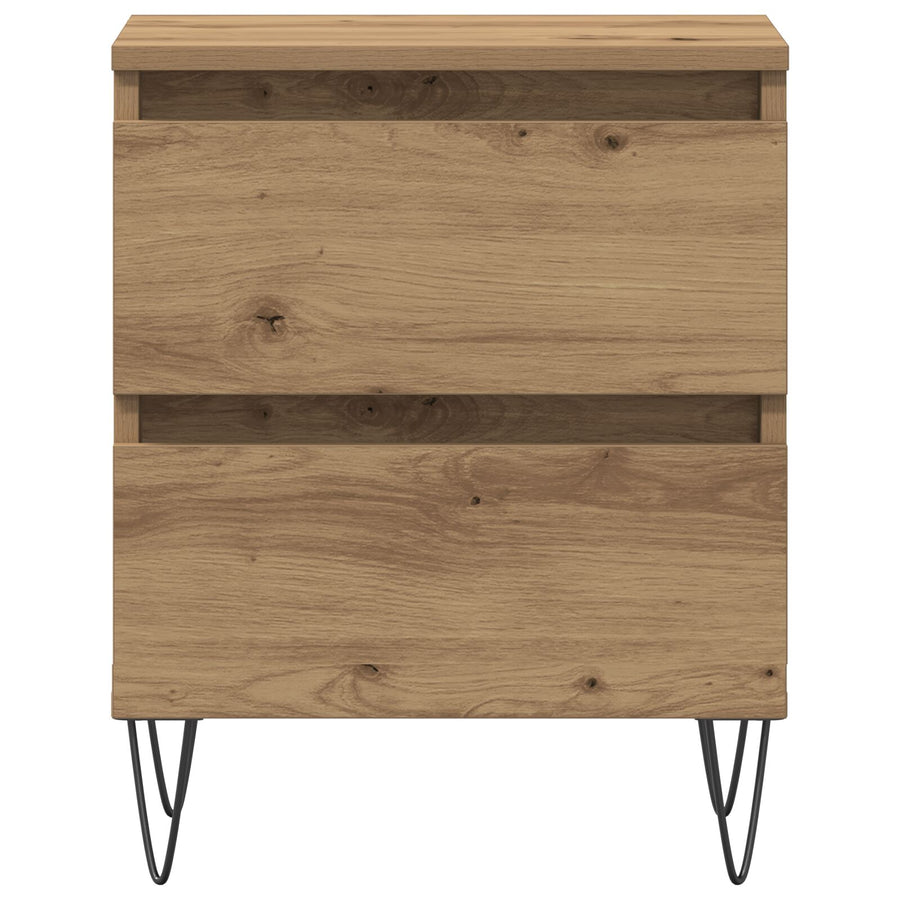 Nachtkastjes 2 Stuks Ambachtelijk Eiken 40X35X50 Cm Gegaan Hout