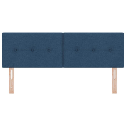 Hoofdbord Knopgeplooid Stof Blauw 140 cm Laag hoofdbord