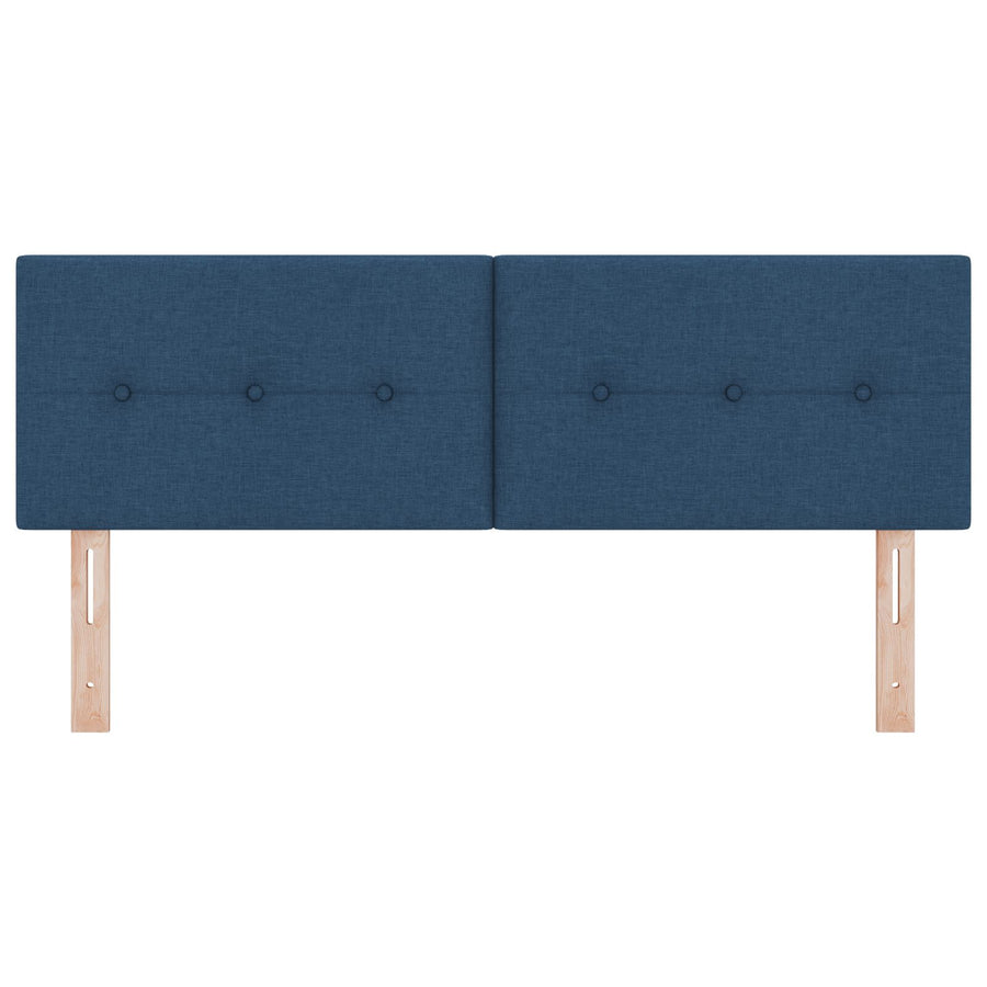 Hoofdbord Knopgeplooid Stof Blauw 140 cm Laag hoofdbord