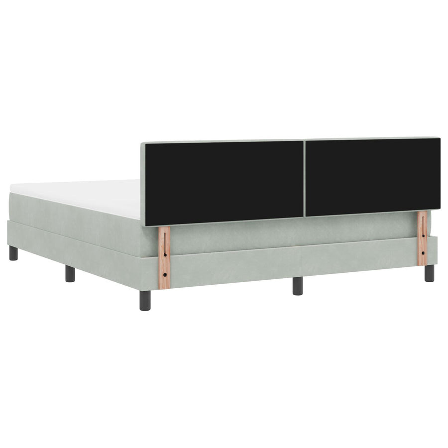 Boxspringbed Met Matras Lichtgrijs Super King Velvet Blauw