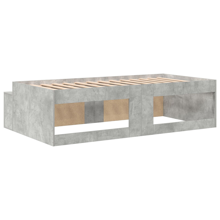 Opslagbedframe Betonnen Grijs 75X190 Cm